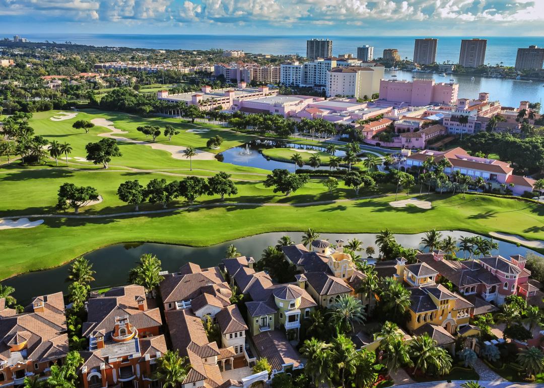 Aerial view of Boca Raton and golf course.