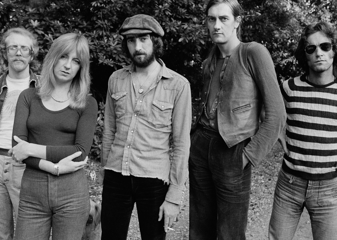 Bob Welch, Christine McVie, John McVie, Mick Fleetwood and Bob Weston pose for a portrait.