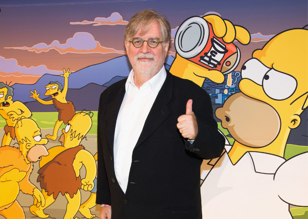Matt Groening gives the thumbs up an event celebrating ‘The Simpsons’.