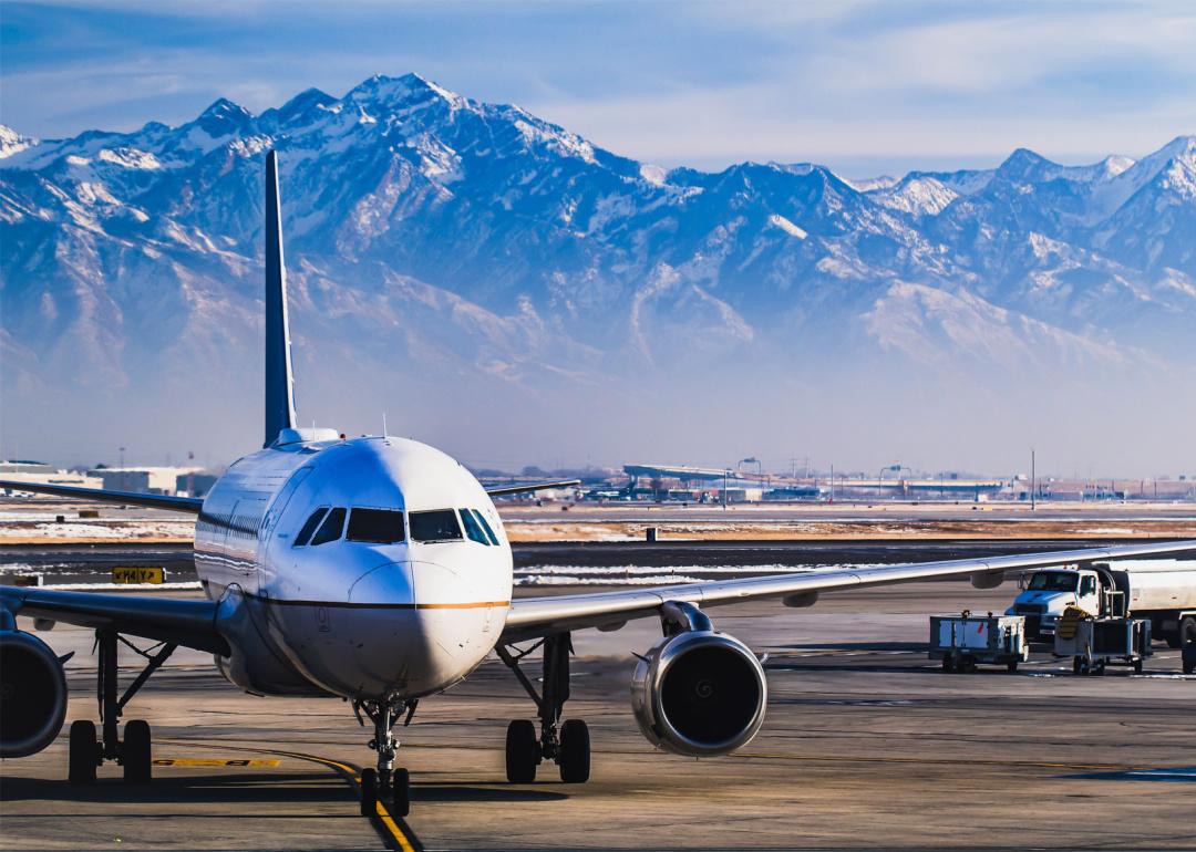Salt Lake City Airport and mountains.