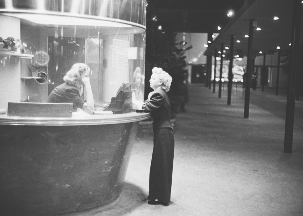 Woman at Egyptian Theater Ticket Window