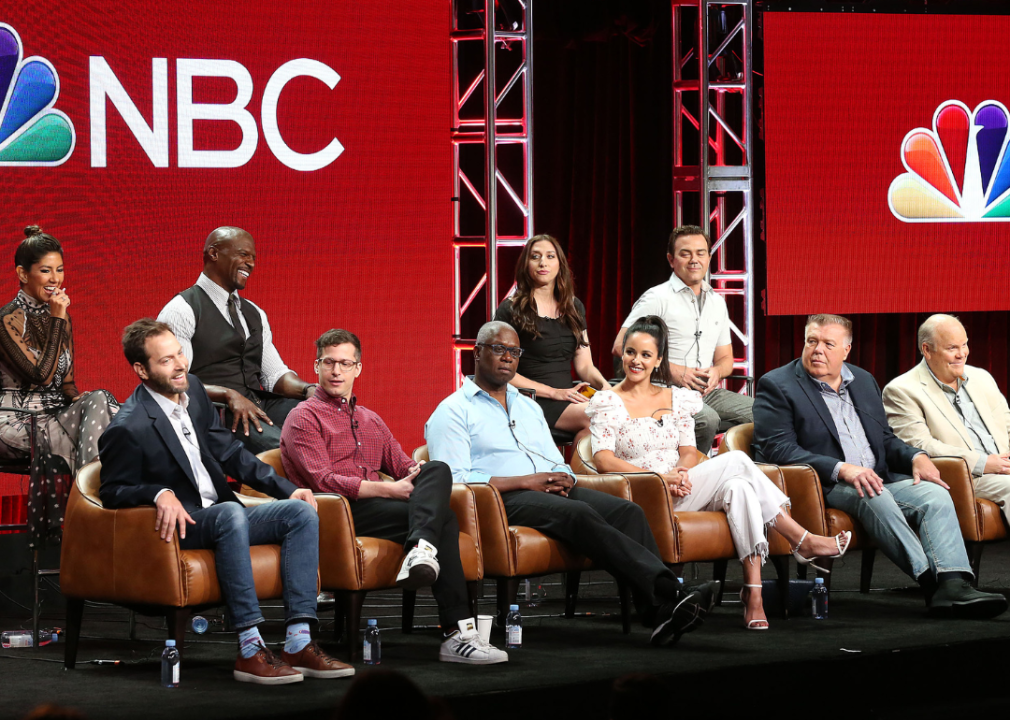 The cast of ‘Brooklyn Nine-Nine’ speak on a panel for an NBC event.