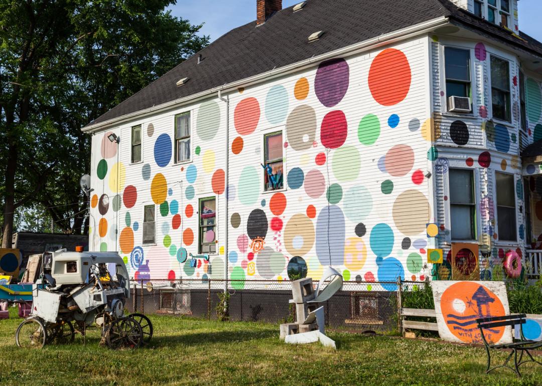 Colorfully painted house at The Heidelberg Project.