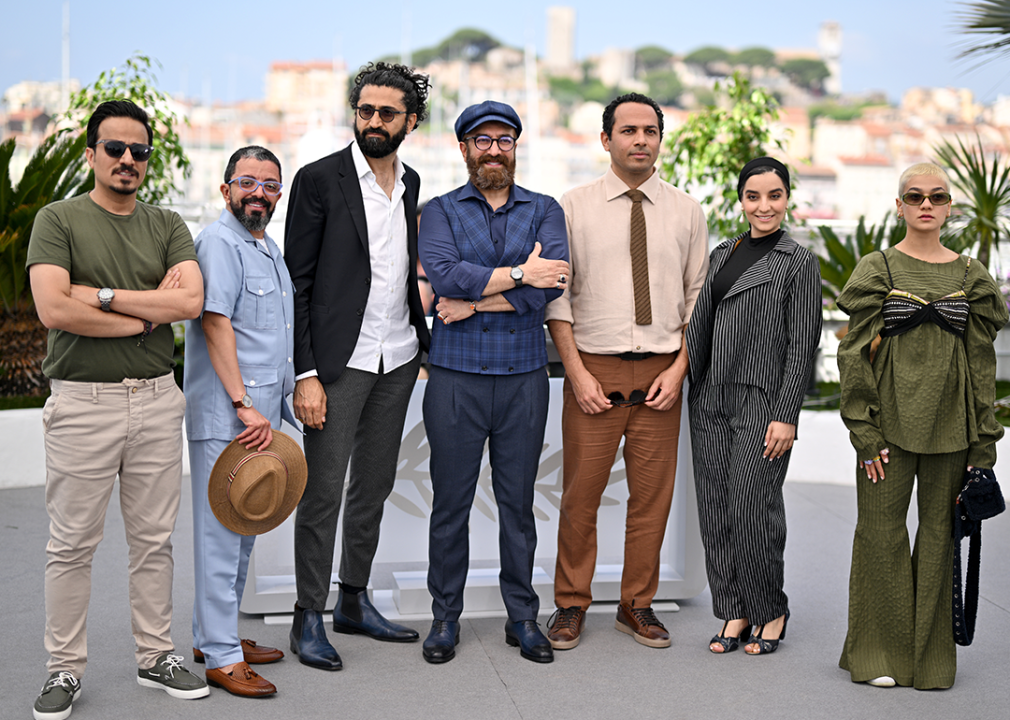 Directors and Cast of ‘Terrestrial Verses’ pose at Cannes.