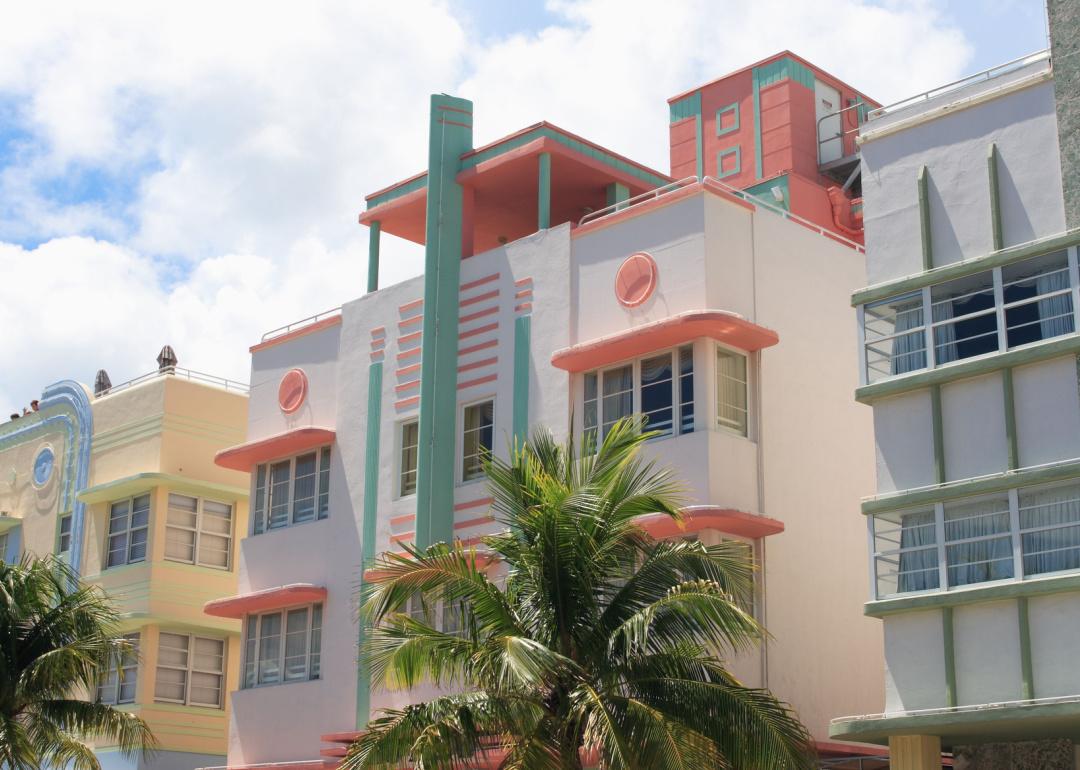 Art Deco buildings in Miami, Florida.