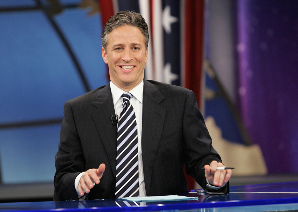 Jon Stewart appears during live Election Night coverage of ‘The Daily Show’.