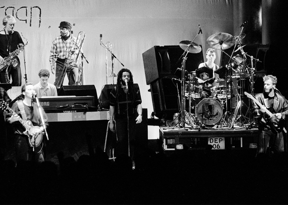 UB40 performing in concert at the Odeon.