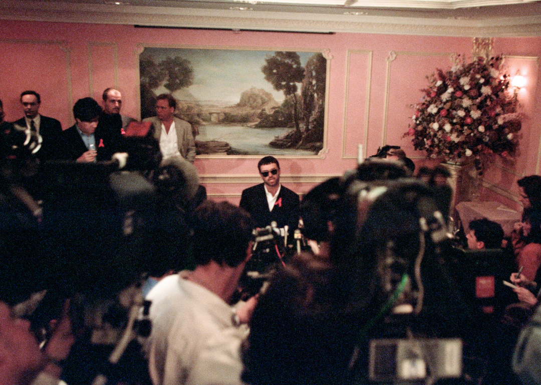 George Michael at press conference regarding Sony Record contract.