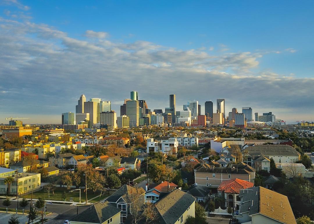 Houston skyline on a winter morning.