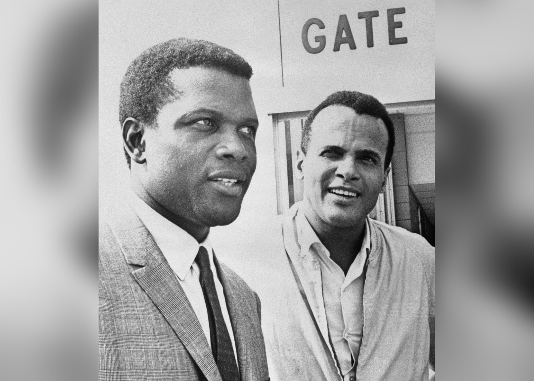 Sidney Poitier and Harry Belafonte in Mississippi.