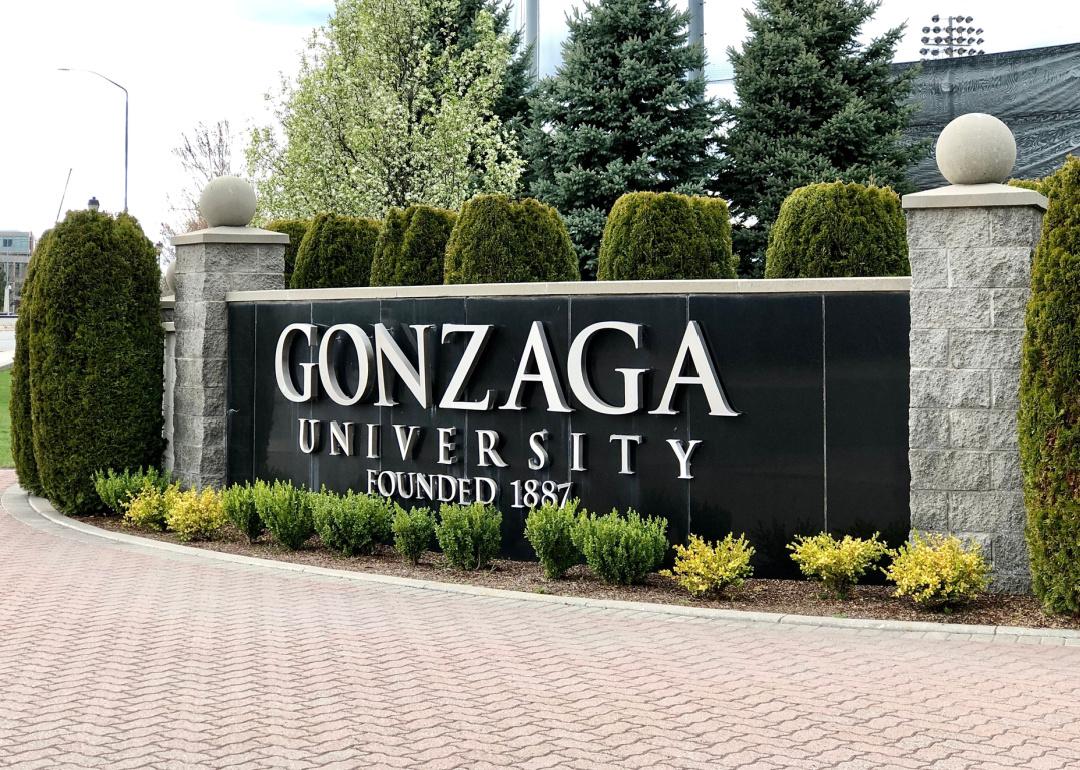 Sign at the entrance to Gonzaga.