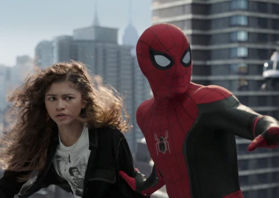 Zendaya and Tôm Holland in a scene from ‘Spider-man: No Way Home’