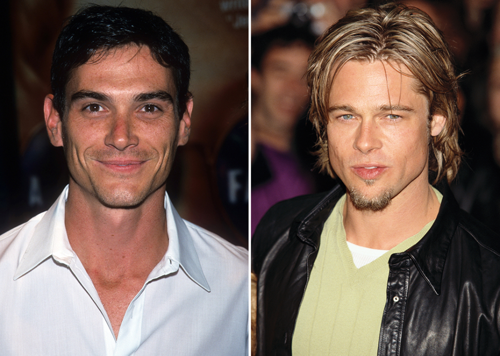 On left, Billy Crudup at 'Almost Famous’ premiere; on right, Brad Pitt in 2000.