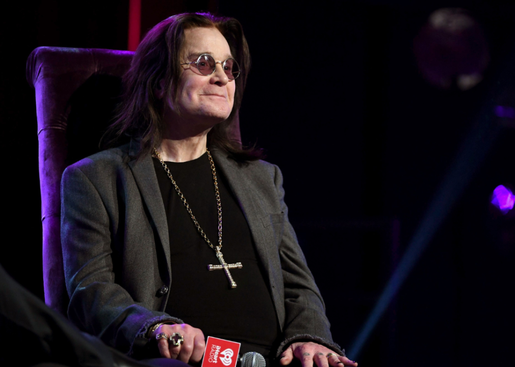 Ozzy Osbourne speaks onstage