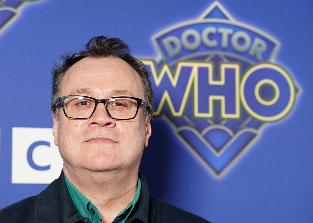 Russell T. Davies poses at the Dr. Who premiere in London.