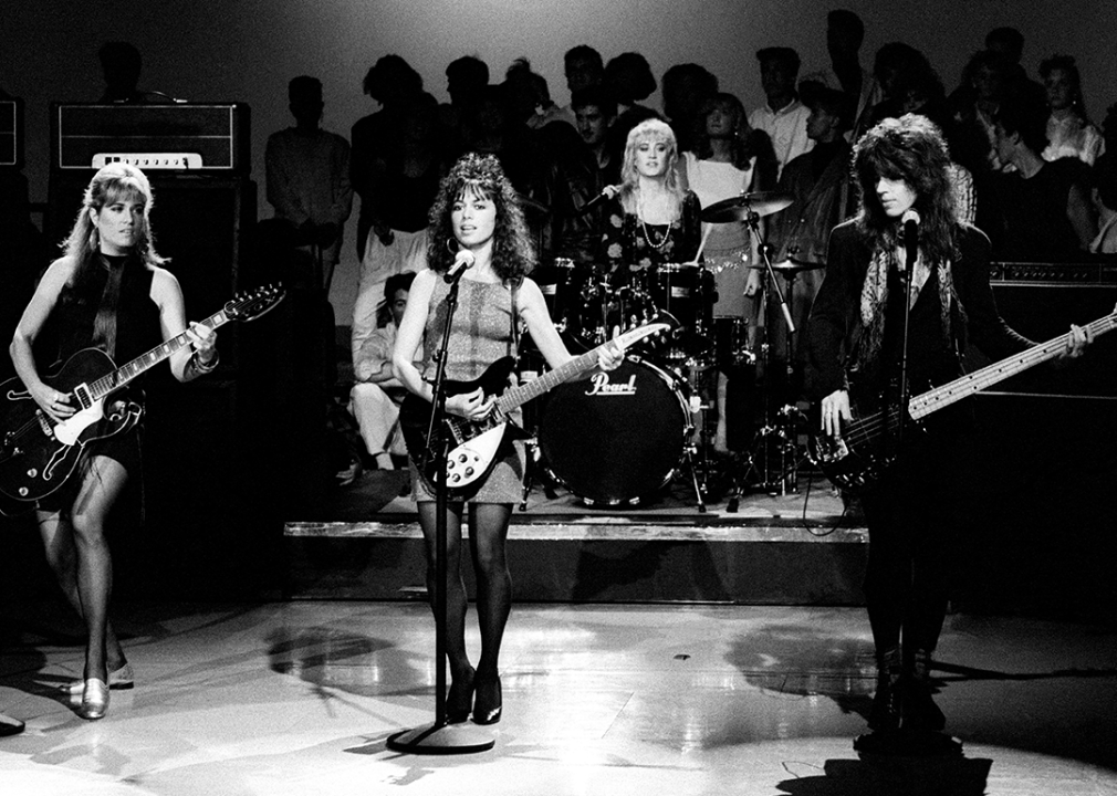 The Bangles perform on American Bandstand.