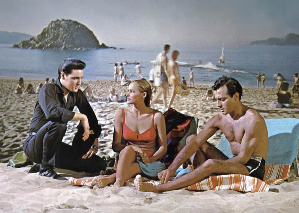 Elvis Presley, Ursula Andress, and Alejandro Rey in ’Fun in Acapulco’