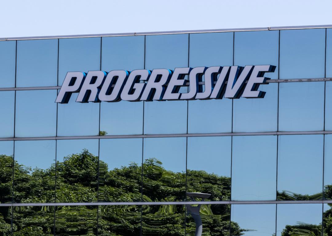 Progressive logo on building.