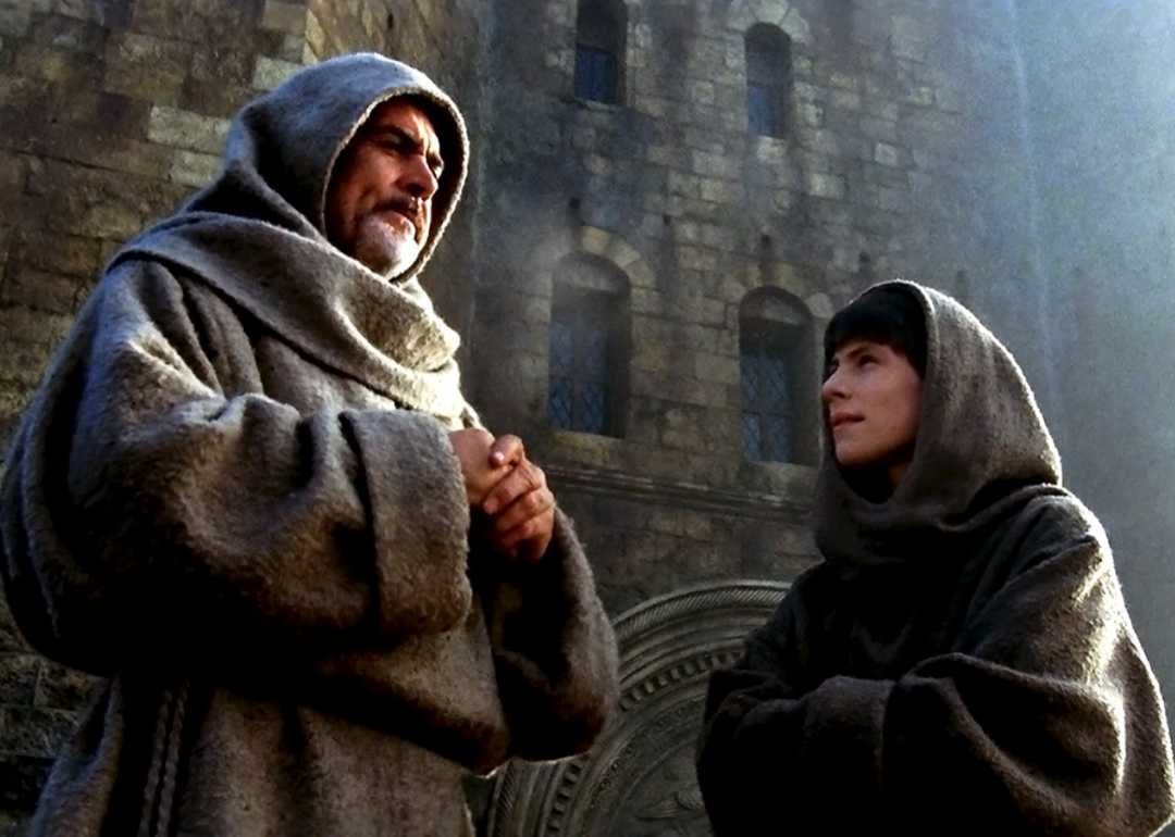 Sean Connery and Christian Slater in a scene from ‘The Name of the Rose’