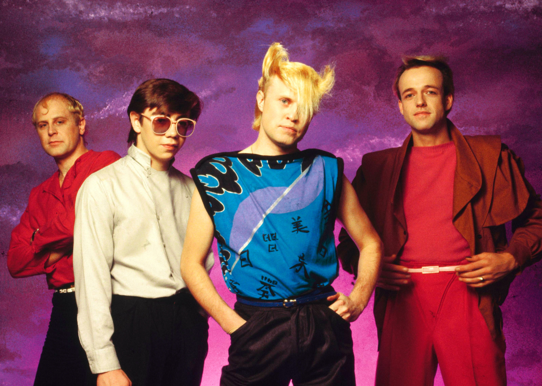 Studio portrait of ‘Flock of Seagulls’ band.