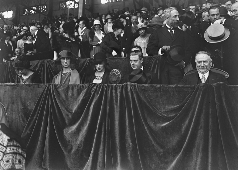 British Royal Edward, Prince of Wales, and French politician Gaston Doumergue, President of France, during the opening ceremony