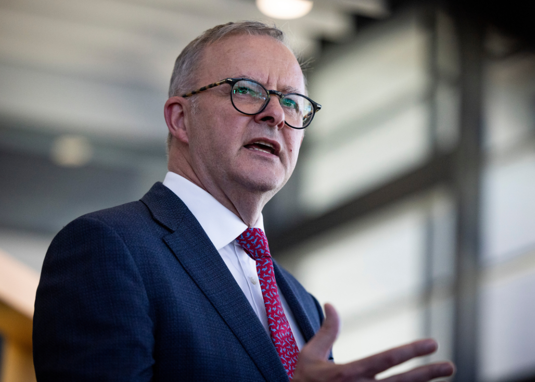 Australian Prime Minister Anthony Albanese speaks in Perth.