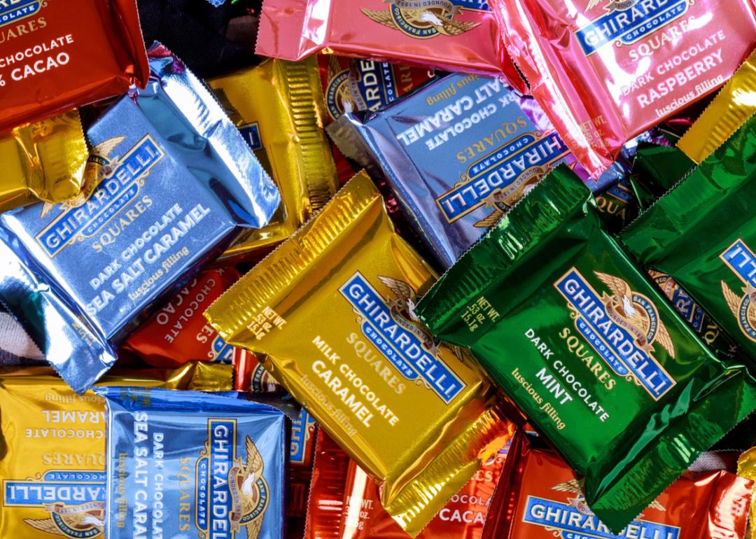 Ghirardelli Chocolate squares in a variety of flavors.