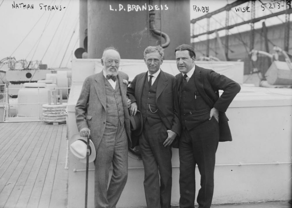 Nathan Straus, Louis Dembitz Brandeis, and Rabbi Stephen Samuel Wise on March 7, 1922