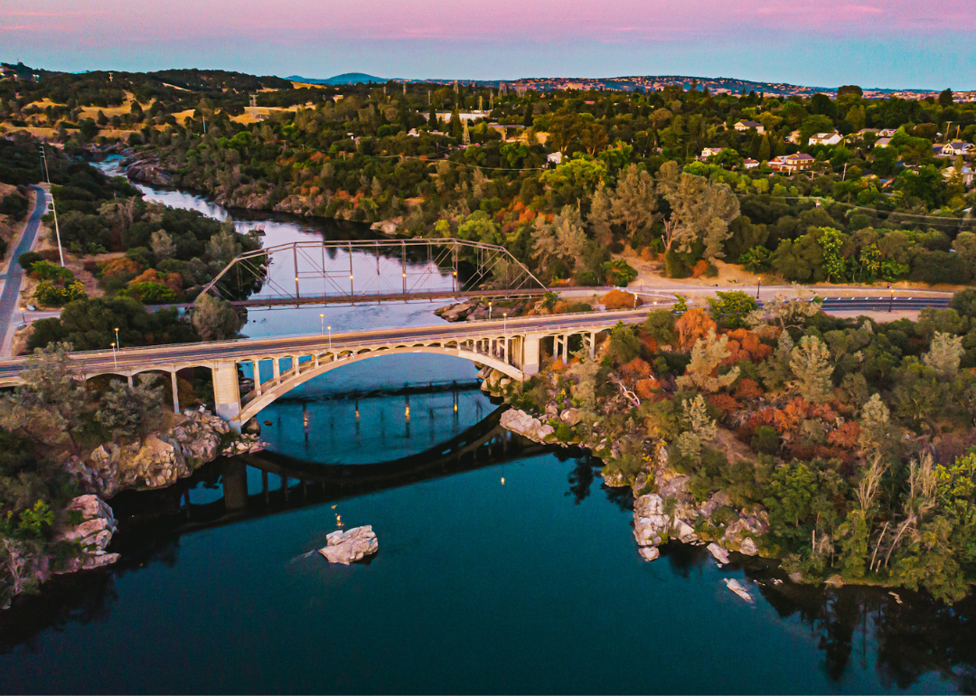 Aerial view of Folsom bridge