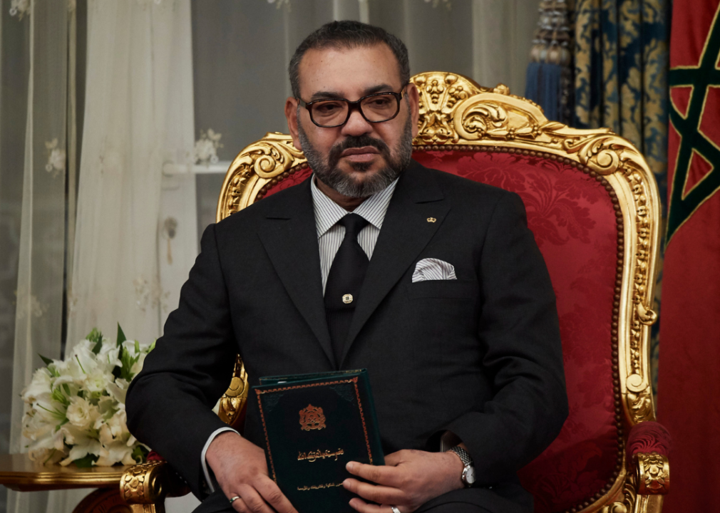 King Mohammed VI of Morocco attends the signing at Royal Palace