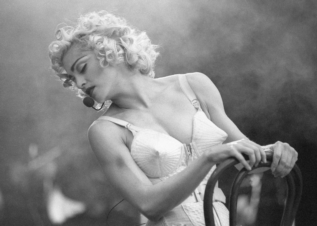 Madonna performs onstage in 1990.