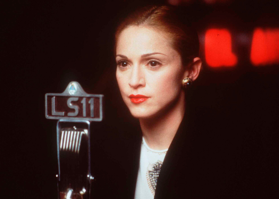 Madonna in a scene from the film ‘Evita’.