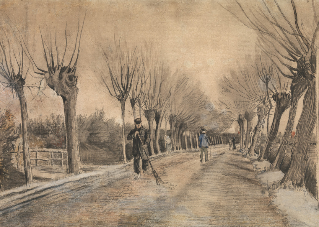 Vincent van Gogh’s drawing ‘Road In Etten’.