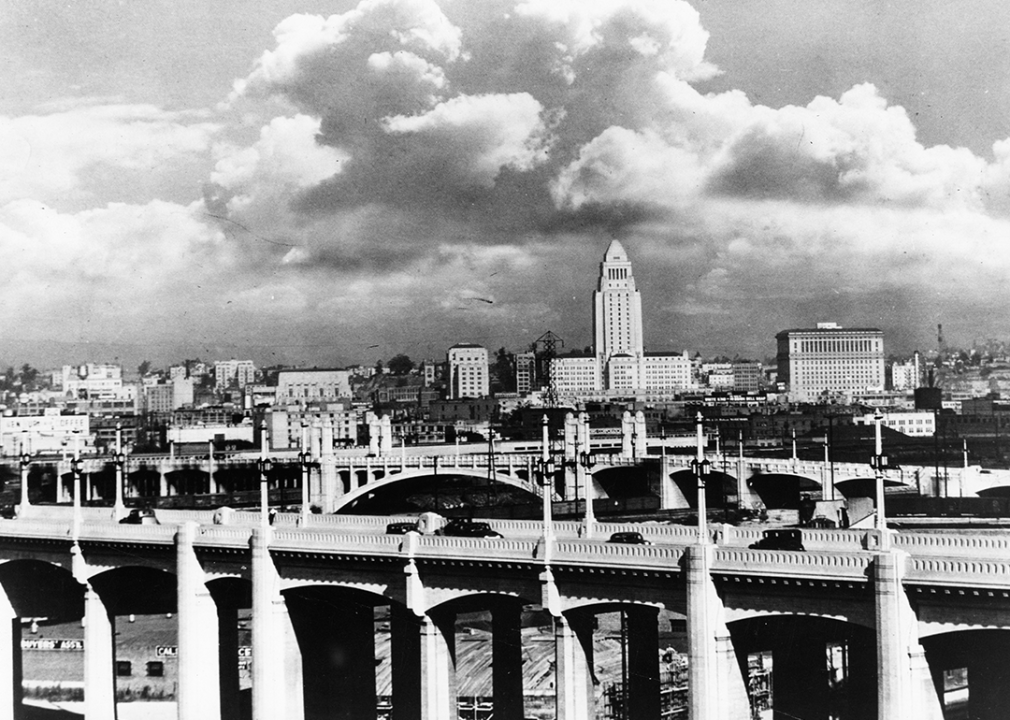 Los Angeles skyline with City Hall.