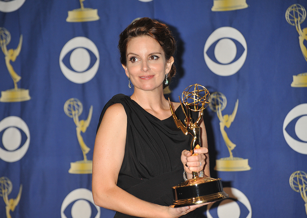 Tina Fey with her Emmy for Outstanding Comedy Series for 30 Rock.