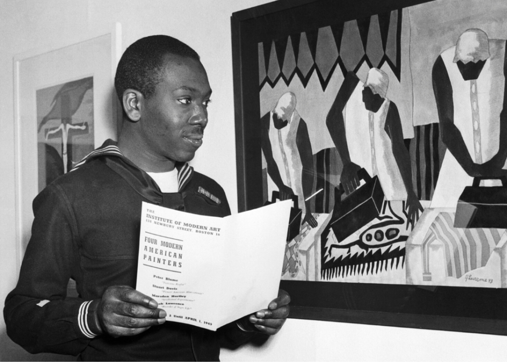 Artist Jacob Lawrence in March 1945
