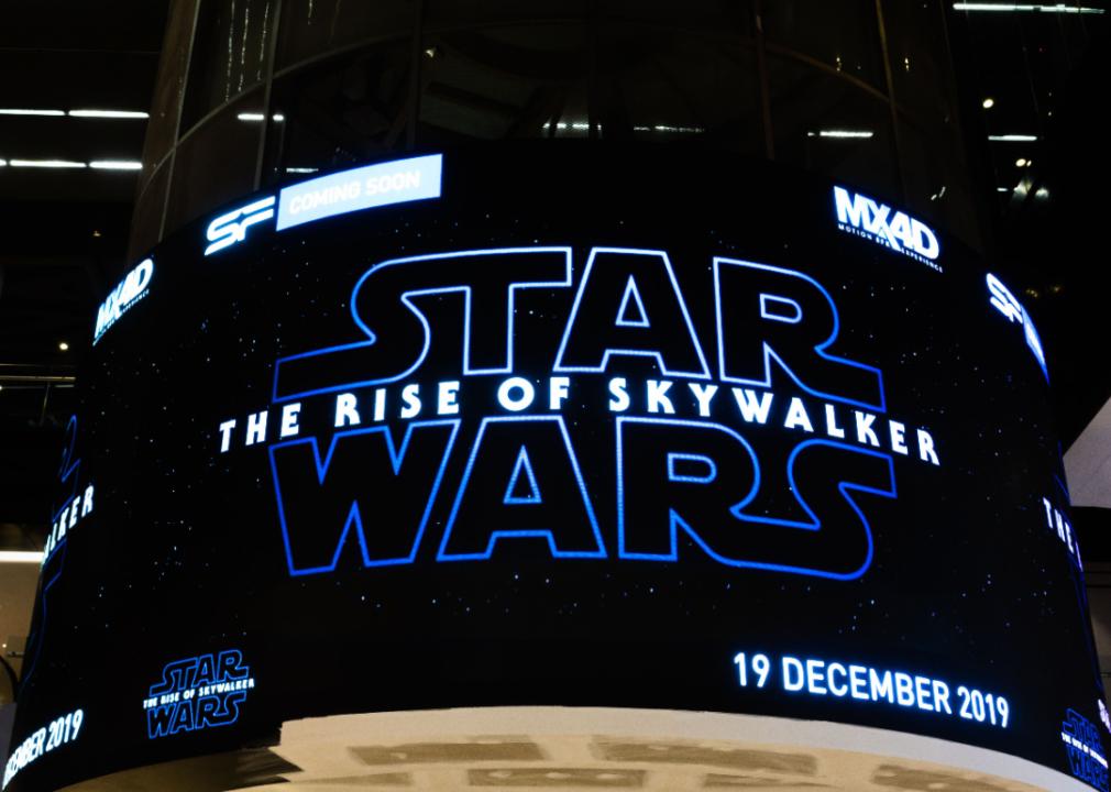 Star Wars: The Rise of Skywalker marquee advertisement.