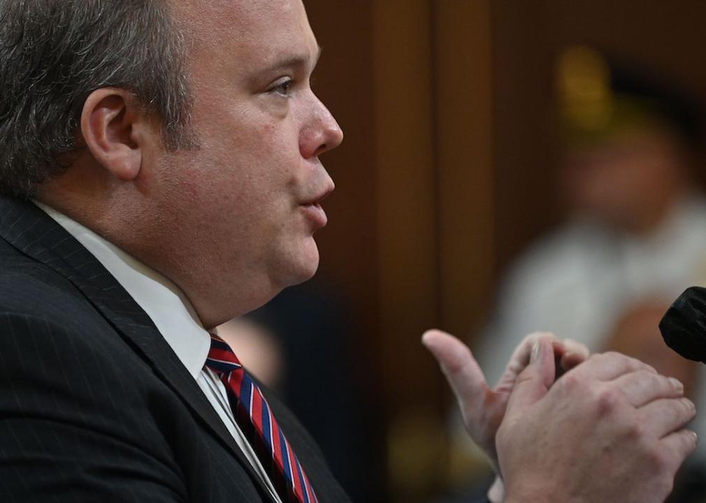 Chris Stirewalt testifies at the second hearing by the Select Committee to Investigate the January 6th Attack on the U.S. Capitol on June 13, 2022 in Washington, DC.