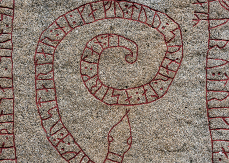 Rune stone on display in Arlanda Airport