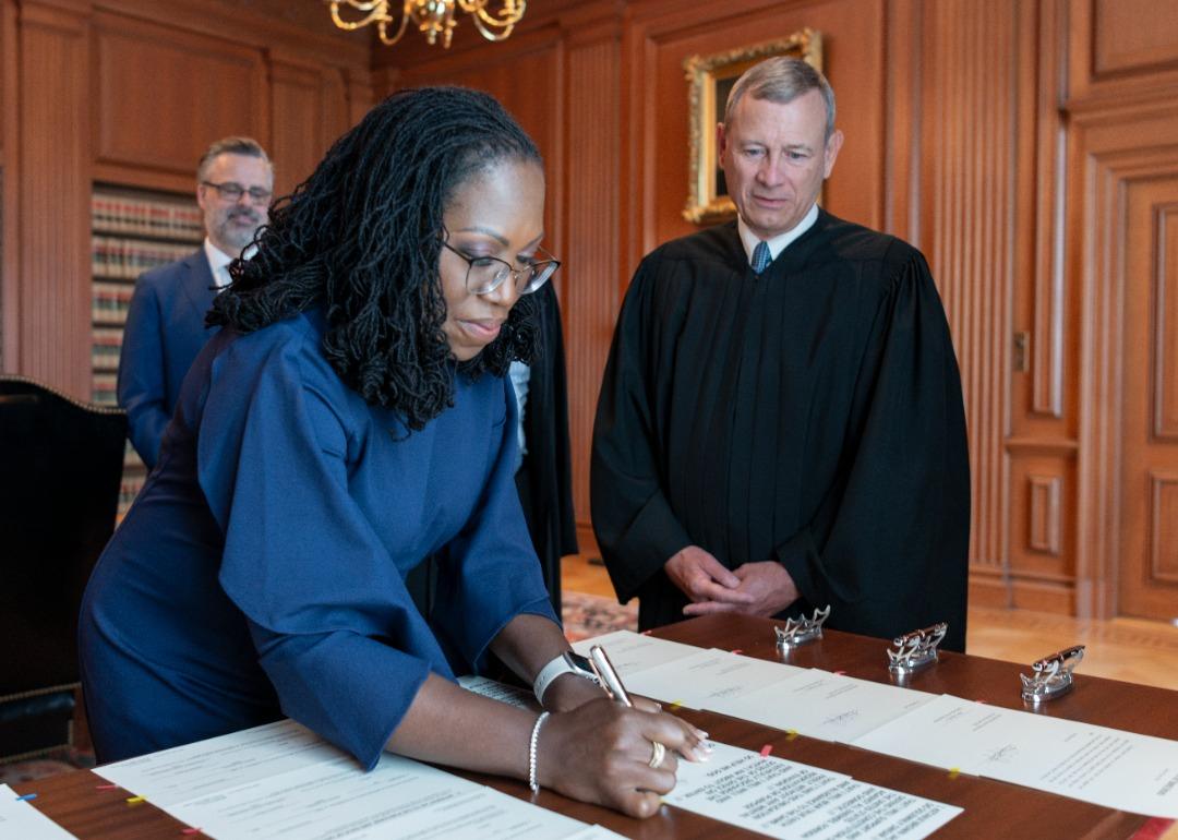 For 232 years, no African American woman had served on the U.S. Supreme Court. That changed in June 2022 when Justice Ketanji Brown Jackson was sworn in, becoming the 116th Supreme Court Justice and the first African American woman to hold the position.