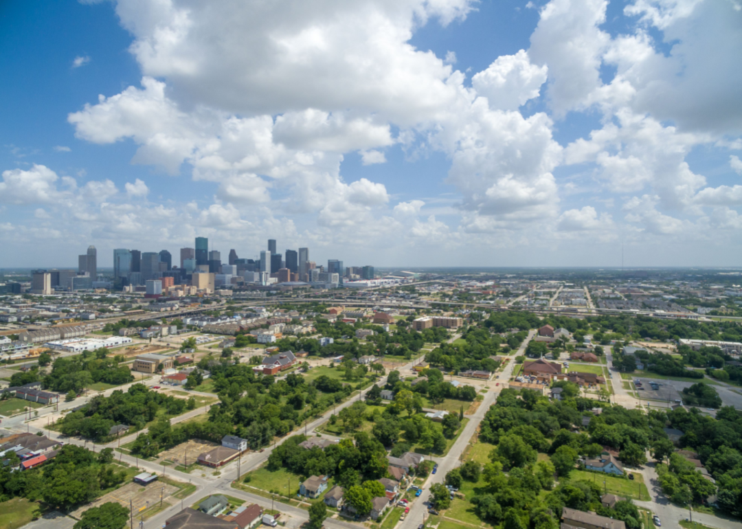 Aerial view of Houston's Third ward