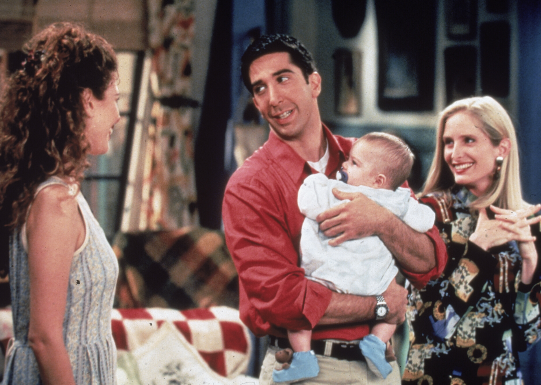 Jessica Hecht, Jane Sibbett, and David Schwimmer in an episode of ‘Friends’