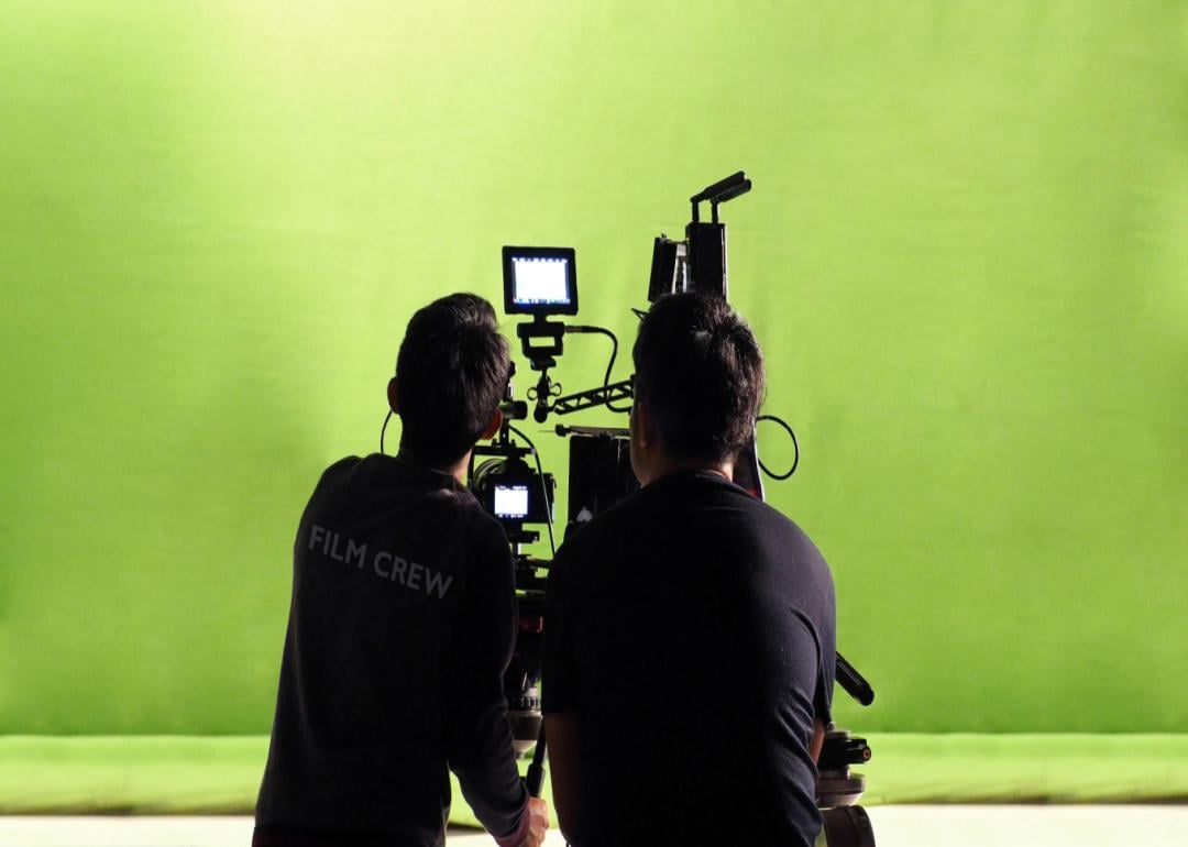 Film producers on a virtual set.