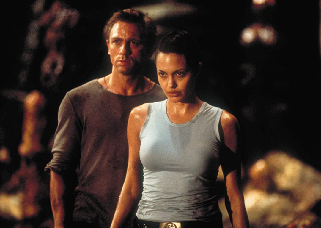 Angelina Jolie and Daniel Craig in a scene from "Lara Croft: Tomb Raider"