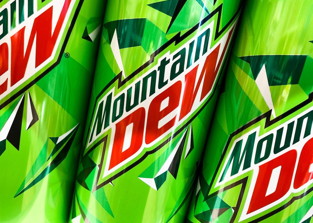 Mountain Dew cans in a shop in Krakow, Poland, on March 18, 2022.