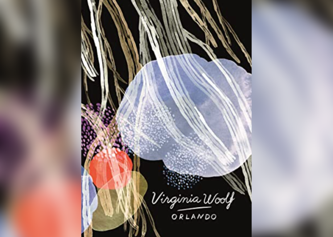 A colorful, abstract cover of Virginia Woolf's Orlando
