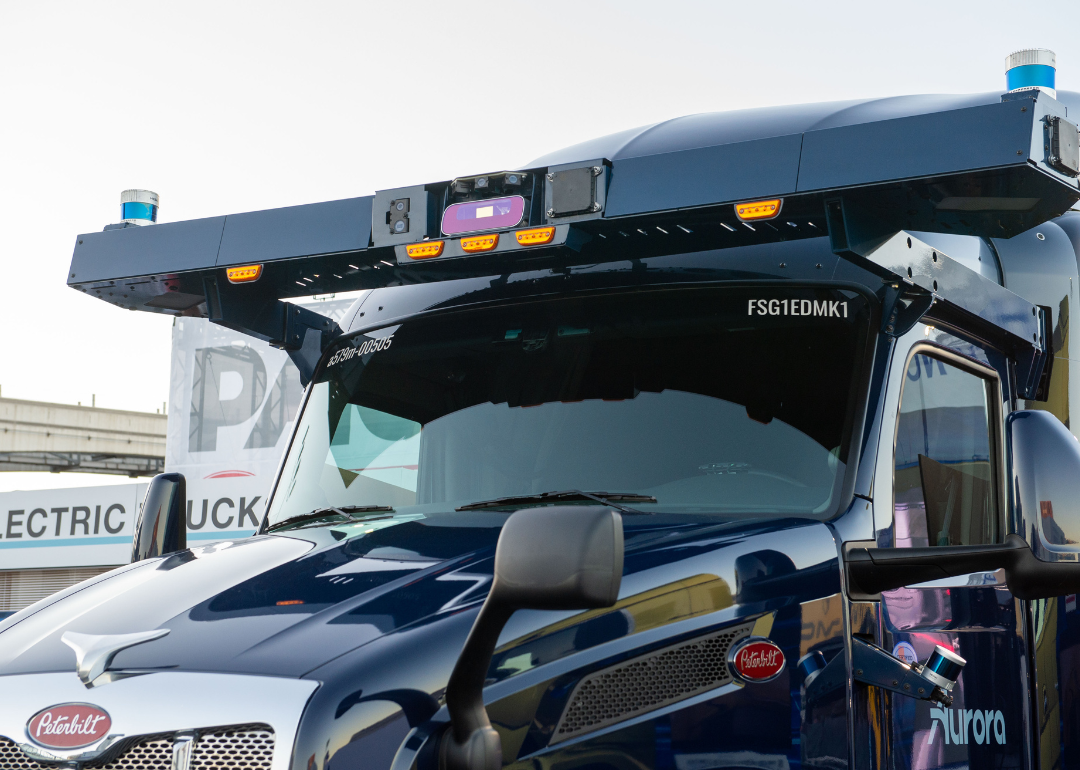 A self-driving semi-truck at the CES tech show in Las Vegas