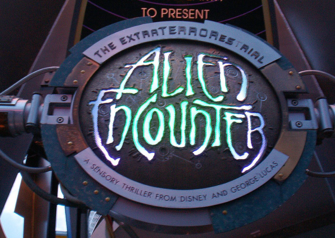 A sign at the entrance to Disney's Alien Encounter