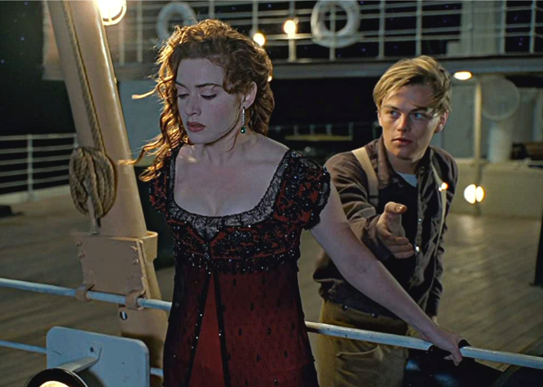 Kate Winslet and Leonardo DiCaprio in a scene from ‘Titanic.’