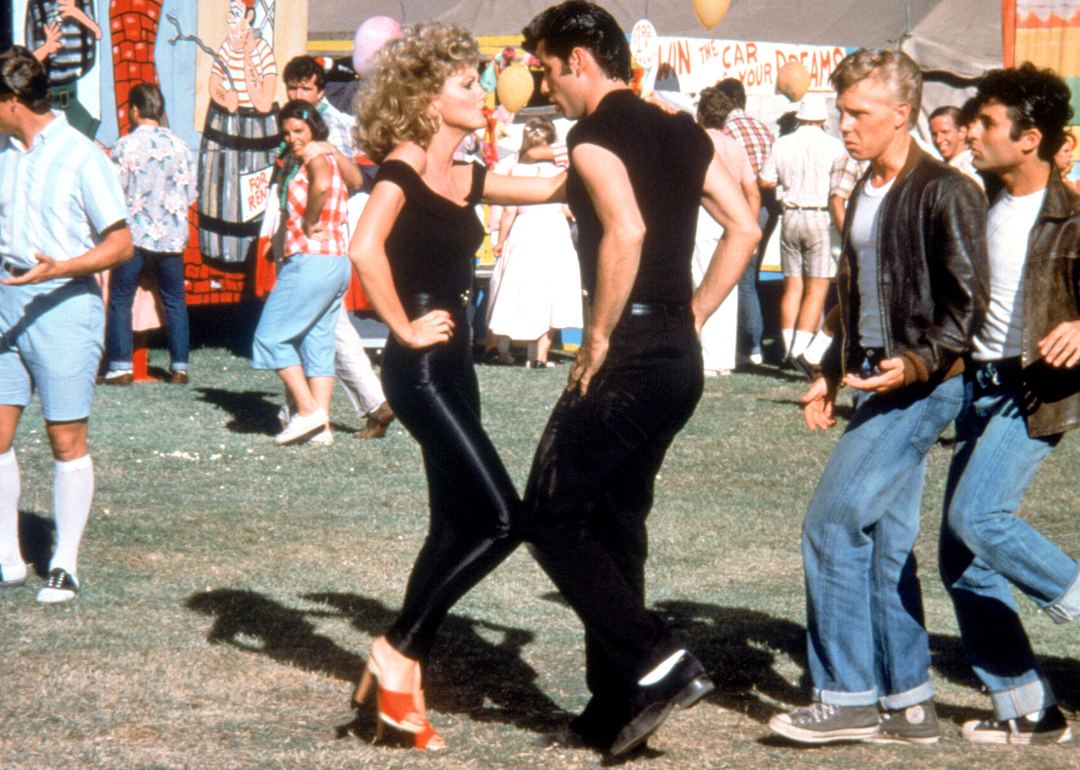 Olivia Newton-John and John Travolta in a scene from ‘Grease.
